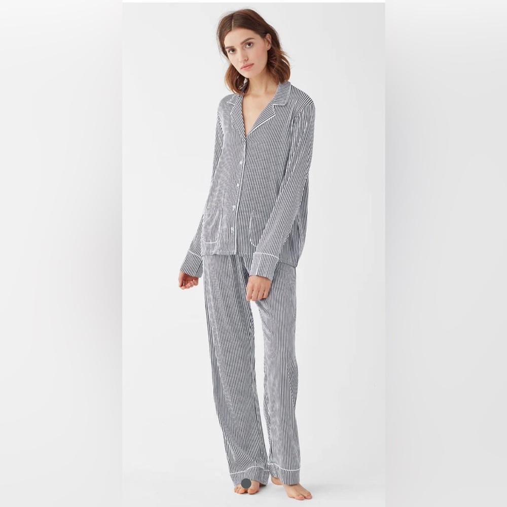 Splendid Navy & White Striped Pajama Set, Size Large